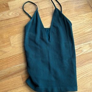 Teal FreePeople Deep V Tank